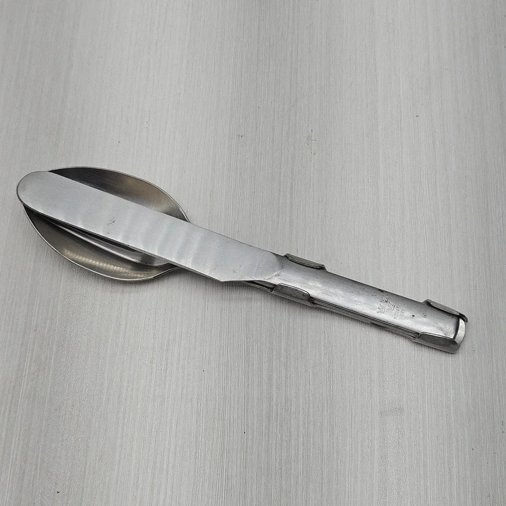 Swedish Army Vintage 3pc Travel Camping Cutlery Set Stainless Steel